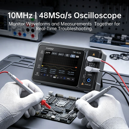 FNIRSI TMP-610S (3-in-1) Multimeter  + Oscilloscope + Signal Generator (10 MHz)