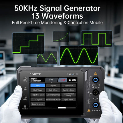 FNIRSI TMP-610S (3-in-1) Multimeter  + Oscilloscope + Signal Generator (50 kHz)