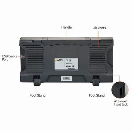OWON SDS1102 2-ch Oscilloscope (100 MHz) - Back