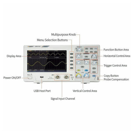 OWON SDS1102 2-ch Oscilloscope (100 MHz) - Buttons